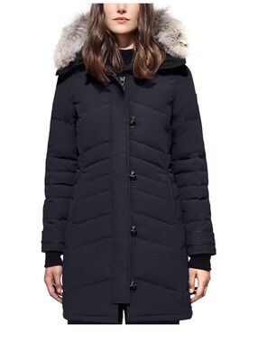 Canada Goose Black Long Down Parka with Fur-Trim Hood